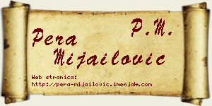 Pera Mijailović vizit kartica